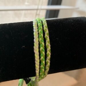 Green braided anklets